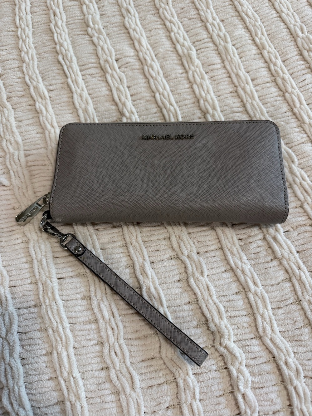 Michael Kors Gray Zip-Around Wristlet Wallet